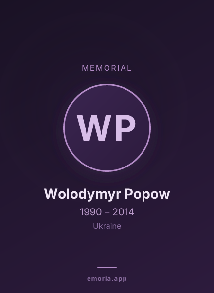 Memorial portrait of Wolodymyr Popow
