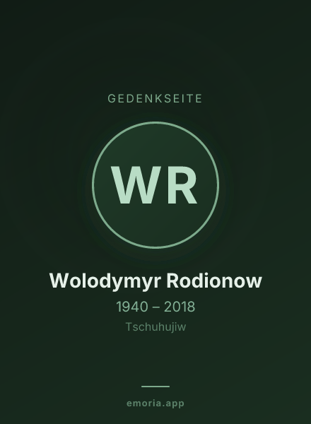 Gedenkportrait von Wolodymyr Rodionow