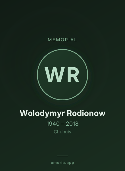 Memorial portrait of Wolodymyr Rodionow