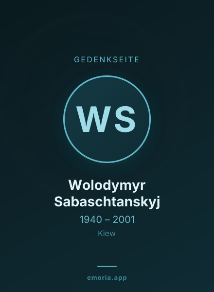 Gedenkportrait von Wolodymyr Sabaschtanskyj