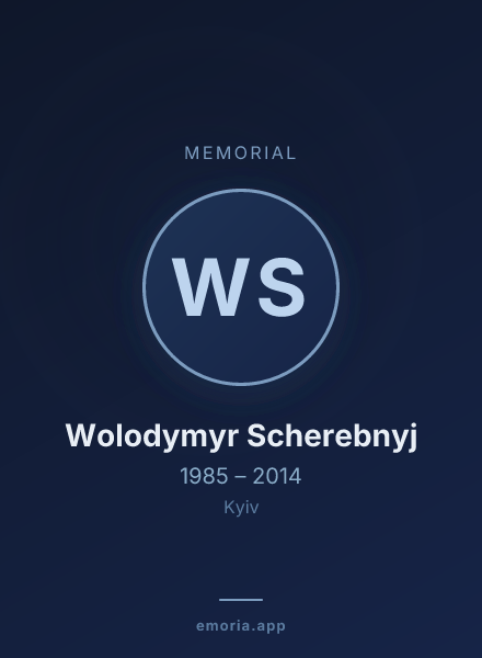 Memorial portrait of Wolodymyr Scherebnyj
