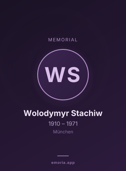 Memorial portrait of Wolodymyr Stachiw