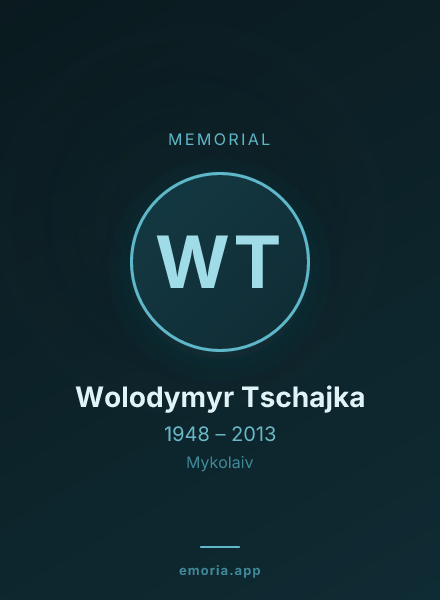 Memorial portrait of Wolodymyr Tschajka