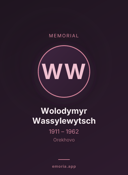 Memorial portrait of Wolodymyr Wassylewytsch