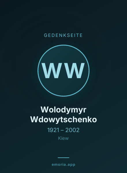 Gedenkportrait von Wolodymyr Wdowytschenko