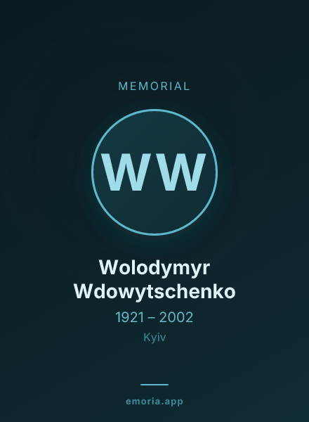 Memorial portrait of Wolodymyr Wdowytschenko