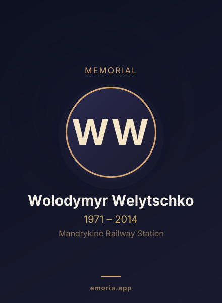 Memorial portrait of Wolodymyr Welytschko