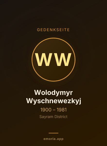 Gedenkportrait von Wolodymyr Wyschnewezkyj
