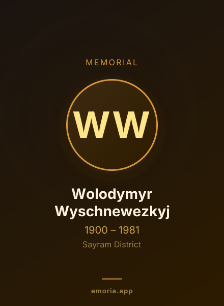 Memorial portrait of Wolodymyr Wyschnewezkyj