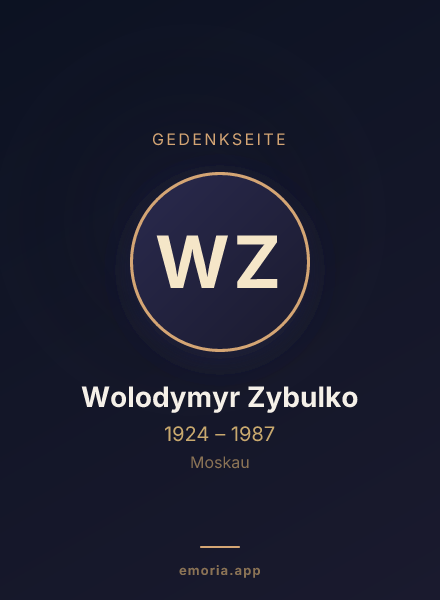 Gedenkportrait von Wolodymyr Zybulko