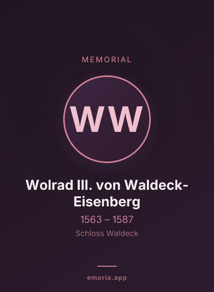 Memorial portrait of Wolrad III. von Waldeck-Eisenberg