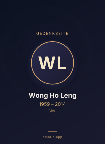 Gedenkportrait von Wong Ho Leng