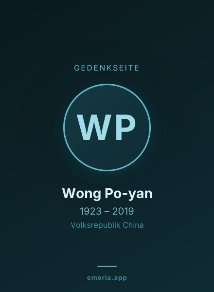 Gedenkportrait von Wong Po-yan