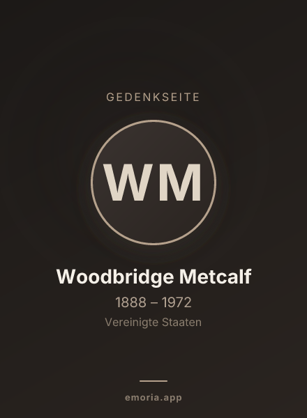Gedenkportrait von Woodbridge Metcalf