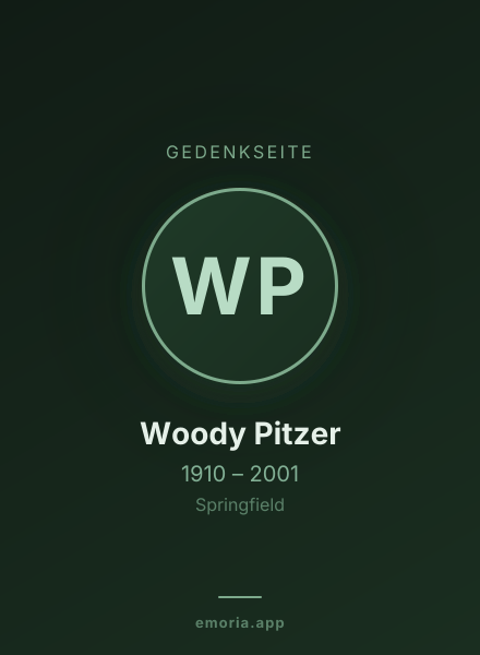 Gedenkportrait von Woody Pitzer