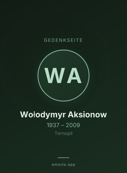 Gedenkportrait von Wołodymyr Aksionow