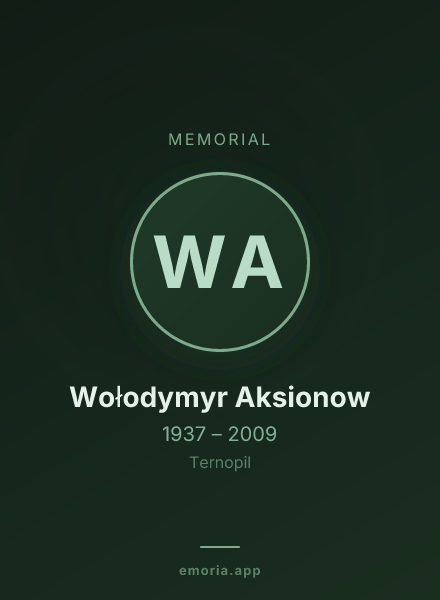 Memorial portrait of Wołodymyr Aksionow