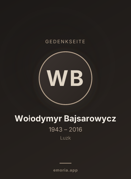 Gedenkportrait von Wołodymyr Bajsarowycz