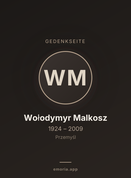 Gedenkportrait von Wołodymyr Malkosz