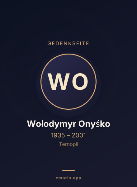 Gedenkportrait von Wołodymyr Onyśko