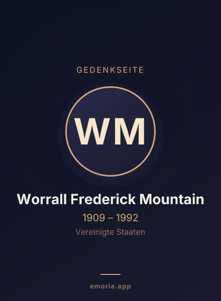 Gedenkportrait von Worrall Frederick Mountain