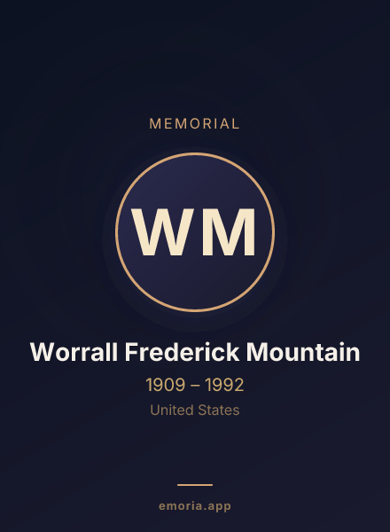 Memorial portrait of Worrall Frederick Mountain