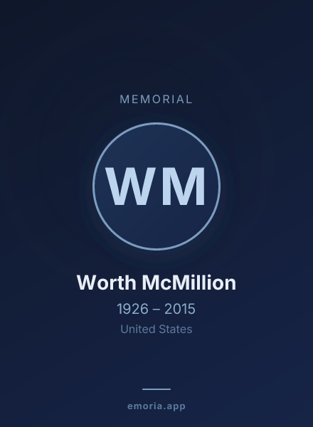 Memorial portrait of Worth McMillion