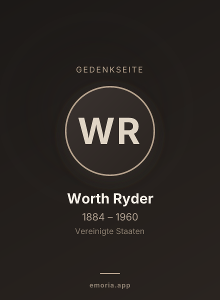 Gedenkportrait von Worth Ryder