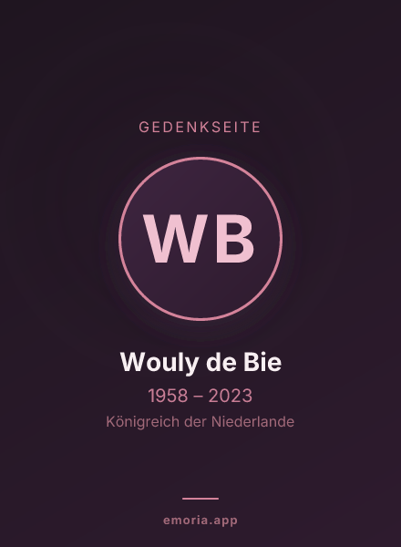 Gedenkportrait von Wouly de Bie
