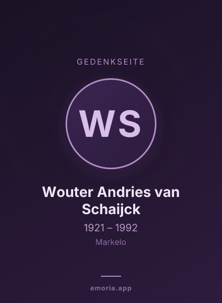 Gedenkportrait von Wouter Andries van Schaijck