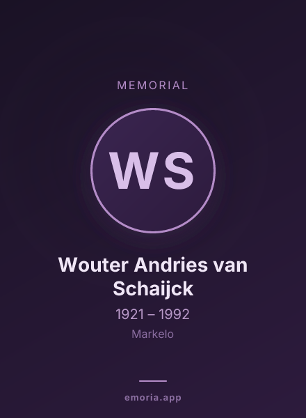Memorial portrait of Wouter Andries van Schaijck