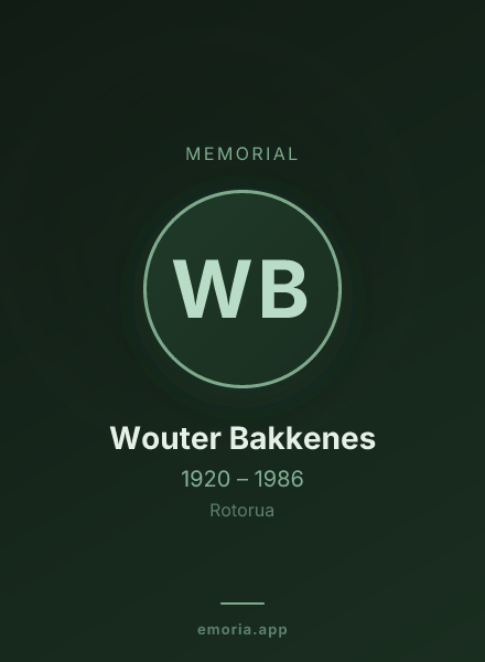 Memorial portrait of Wouter Bakkenes