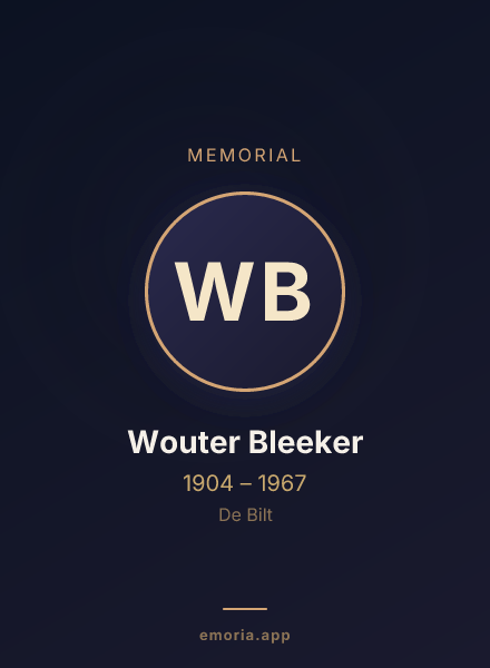 Memorial portrait of Wouter Bleeker