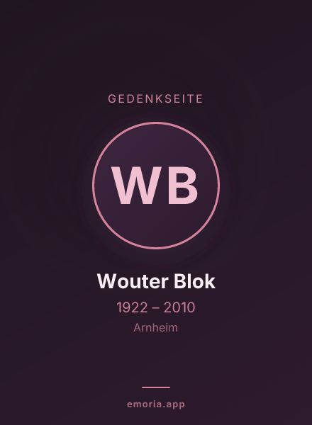 Gedenkportrait von Wouter Blok