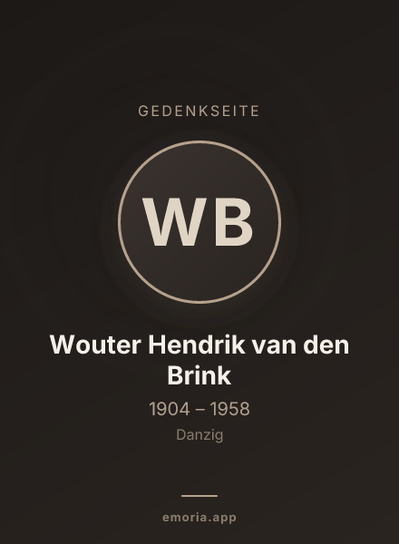 Gedenkportrait von Wouter Hendrik van den Brink