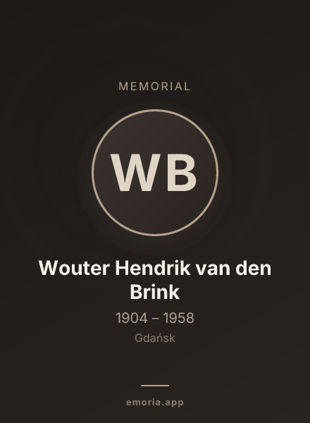 Memorial portrait of Wouter Hendrik van den Brink