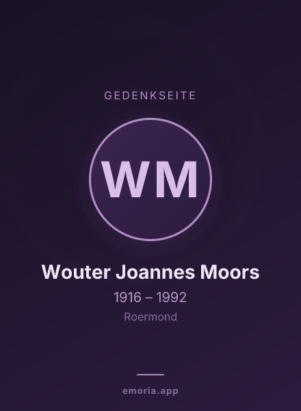 Gedenkportrait von Wouter Joannes Moors