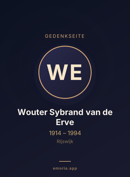 Gedenkportrait von Wouter Sybrand van de Erve