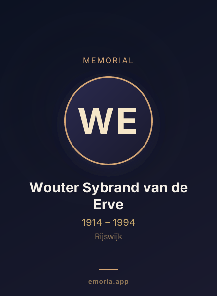 Memorial portrait of Wouter Sybrand van de Erve