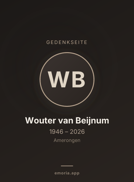 Gedenkportrait von Wouter  van Beijnum