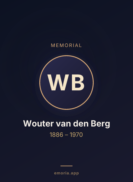 Memorial portrait of Wouter van den Berg