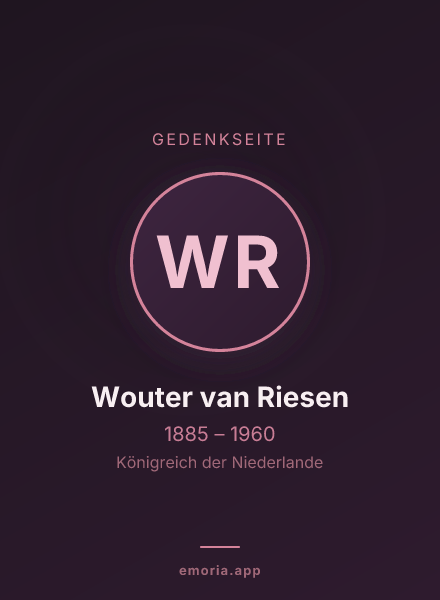 Gedenkportrait von Wouter van Riesen