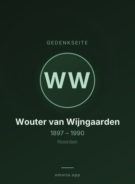 Gedenkportrait von Wouter van Wijngaarden