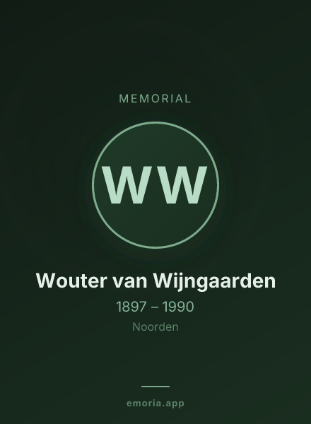 Memorial portrait of Wouter van Wijngaarden