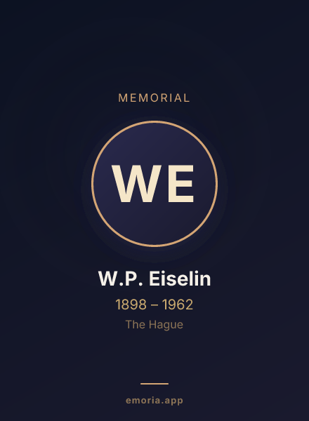 Memorial portrait of W.P. Eiselin