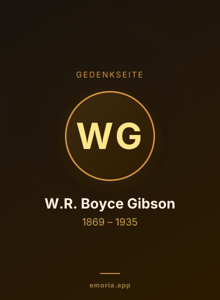 Gedenkportrait von W.R. Boyce Gibson
