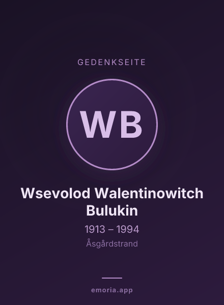 Gedenkportrait von Wsevolod Walentinowitch Bulukin