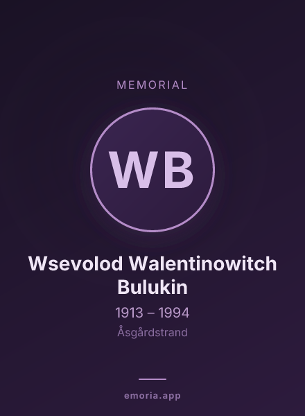 Memorial portrait of Wsevolod Walentinowitch Bulukin
