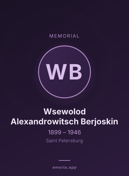Memorial portrait of Wsewolod Alexandrowitsch Berjoskin