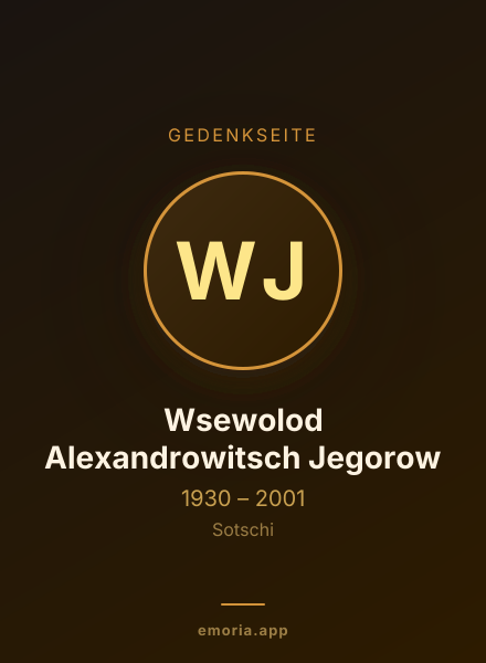 Gedenkportrait von Wsewolod Alexandrowitsch Jegorow